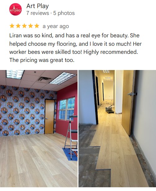 Art Play on RDC flooring selection and LVP installation: “She helped choose my flooring, and I love it so much!”