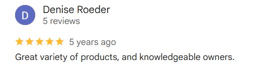Denise Roeder on RDC flooring showroom product selection: “Great variety of products, and knowledgeable owners.”