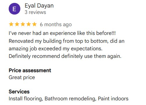 Eyal Dayan on RDC flooring, bathroom and building renovation in Mesa, AZ: “Renovated my building from top to bottom”